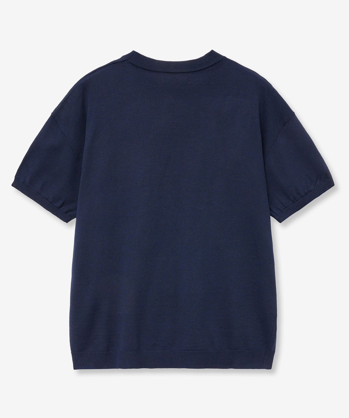 브이투(VTWO) 쿨 워셔블 라운드 넥 하프 니트 (NAVY)