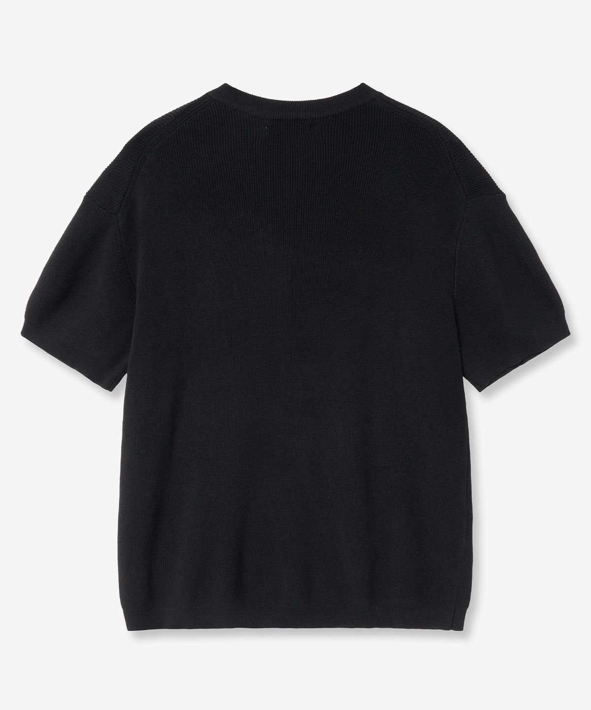 브이투(VTWO) 워셔블 헨리넥 하프 니트 (BLACK)