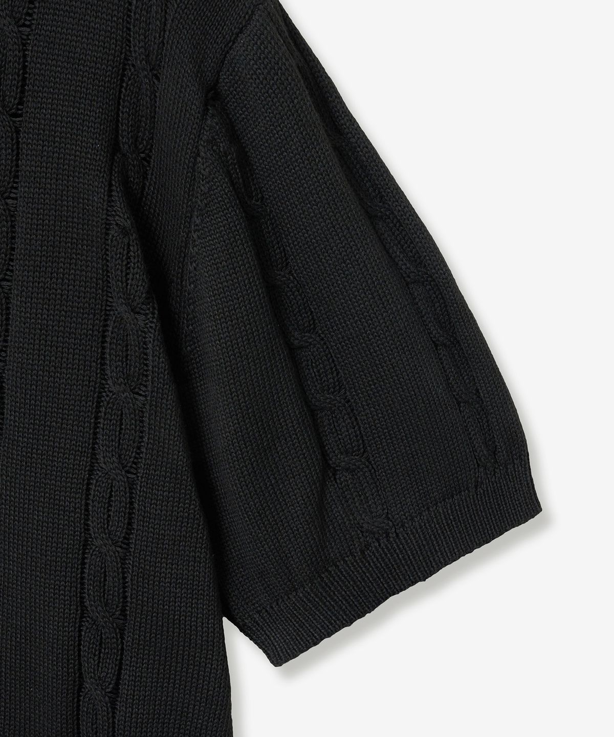 브이투(VTWO) 쿨 워셔블 케이블 폴로 니트 (BLACK)