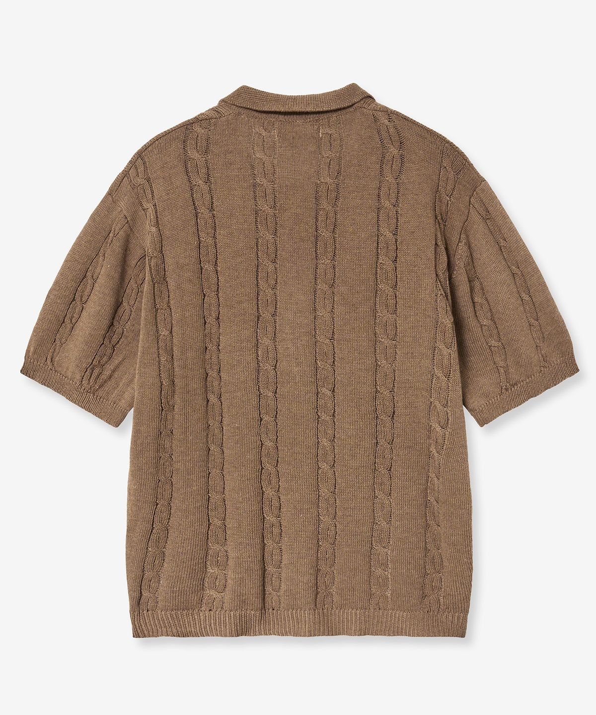 브이투(VTWO) 쿨 워셔블 케이블 폴로 니트 (BROWN)
