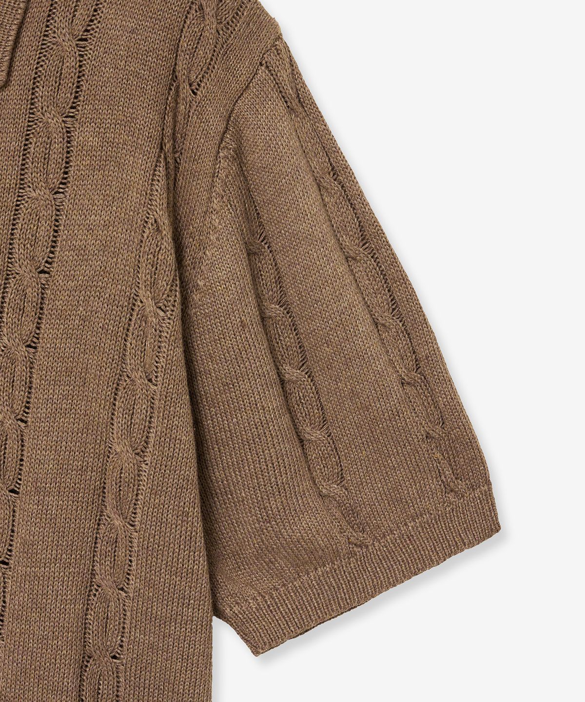 브이투(VTWO) 쿨 워셔블 케이블 폴로 니트 (BROWN)