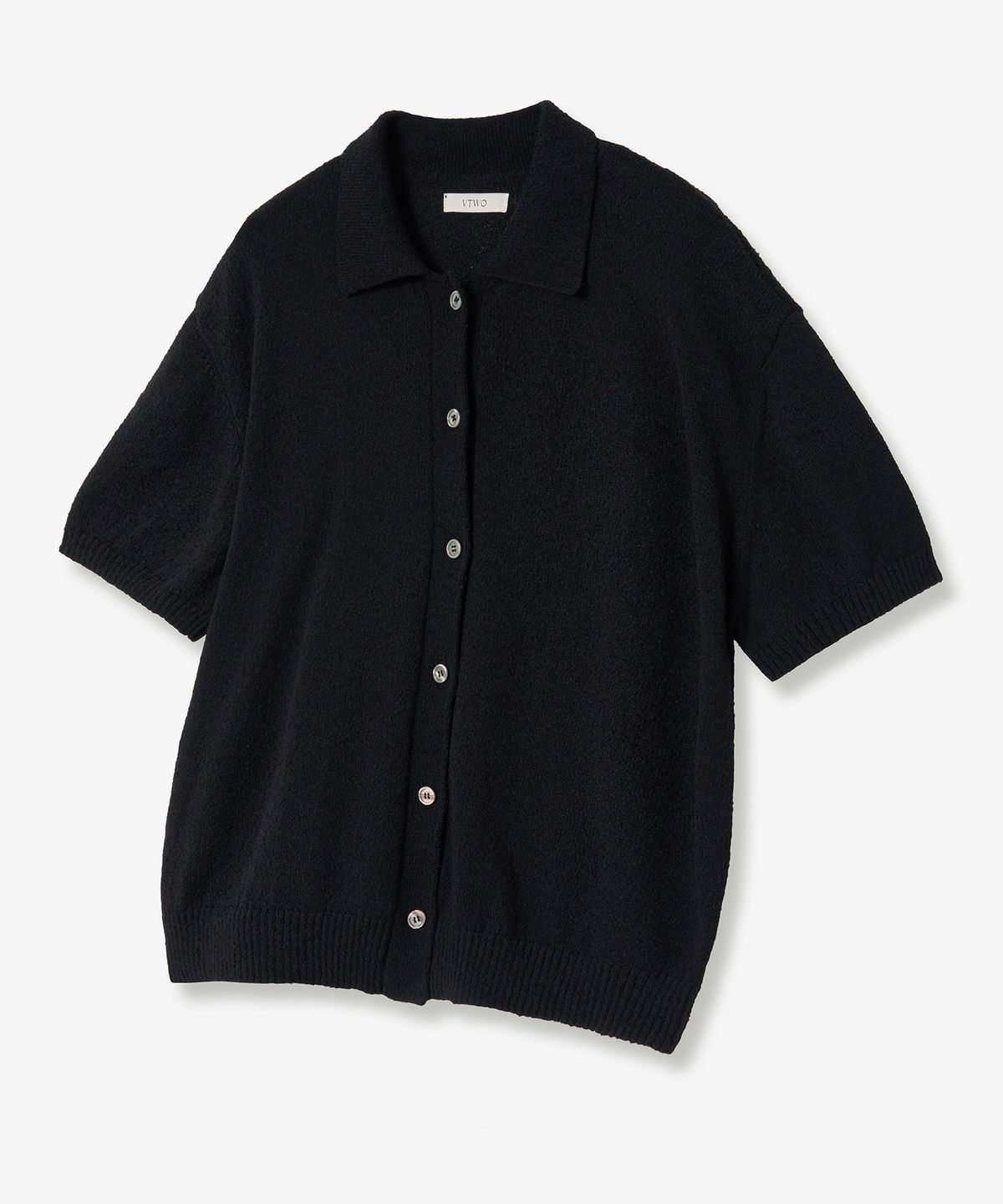 브이투(VTWO) 쿨 워셔블 부클 카라 니트 (BLACK)