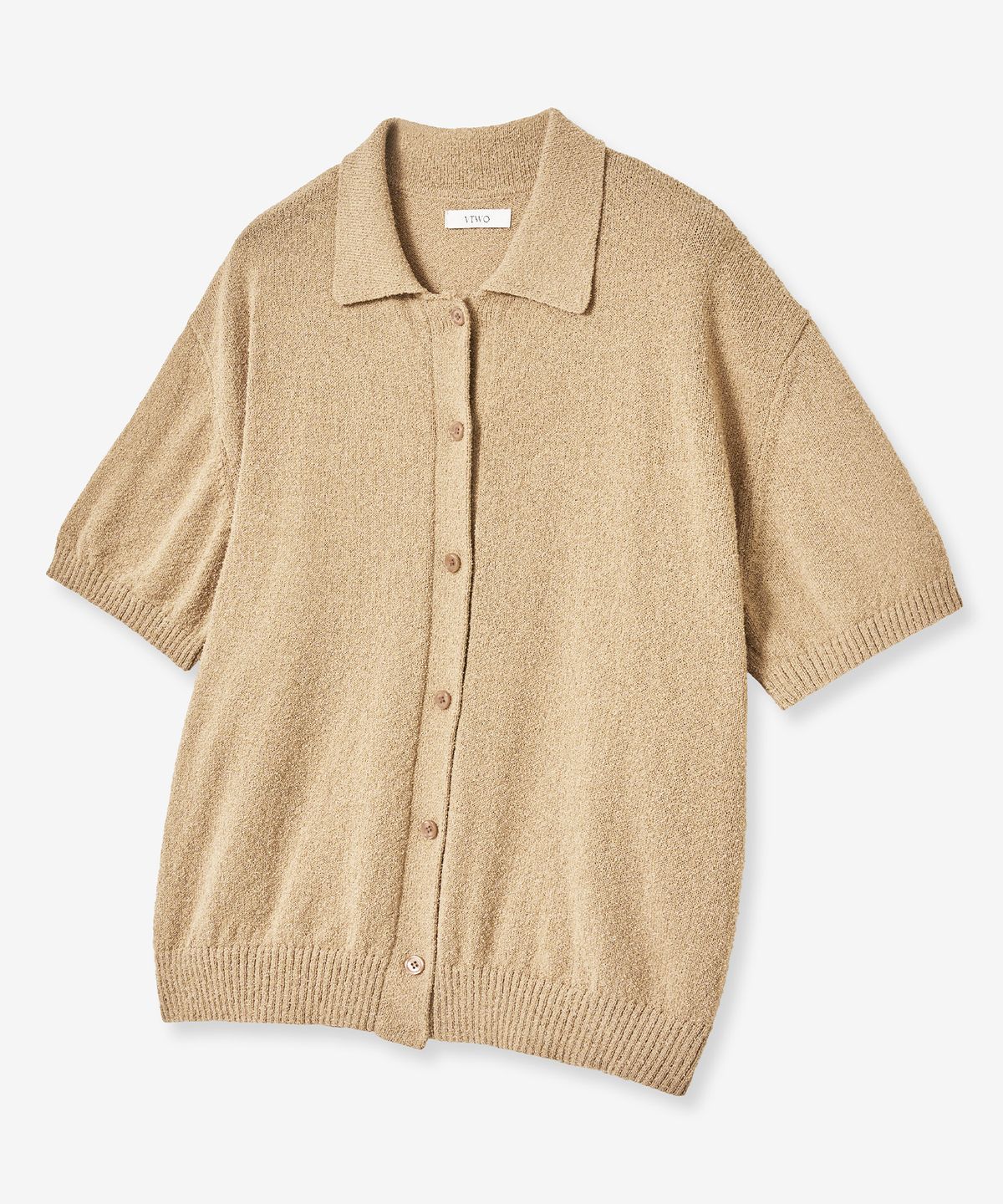 브이투(VTWO) 쿨 워셔블 부클 카라 니트 (BEIGE)