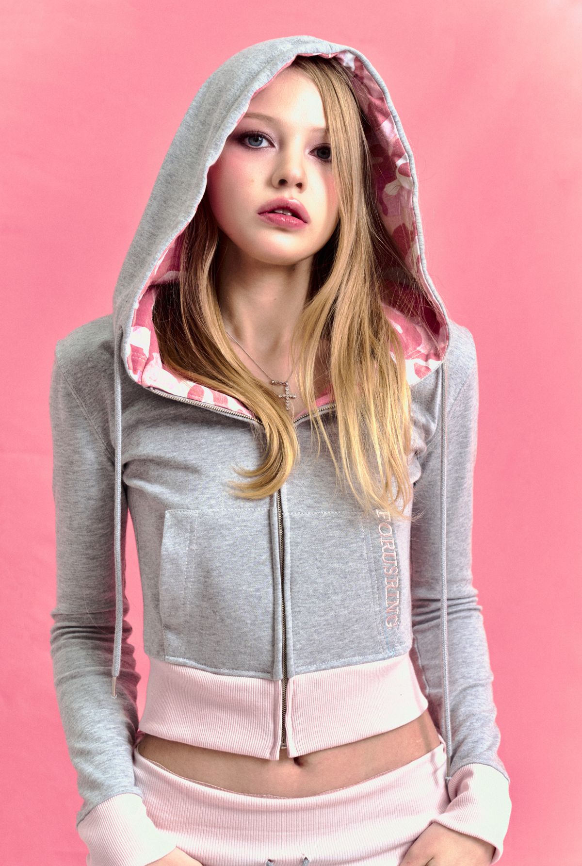 포어링(FORUSRING) Bebe cago training hoodie (grey)