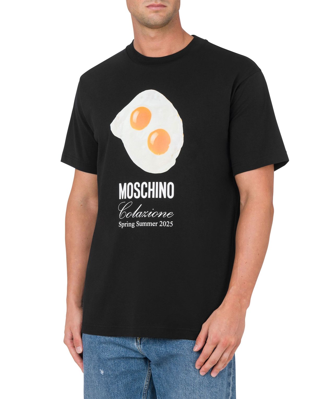 모스키노(MOSCHINO) 에그 프린트 저지 티셔츠 M