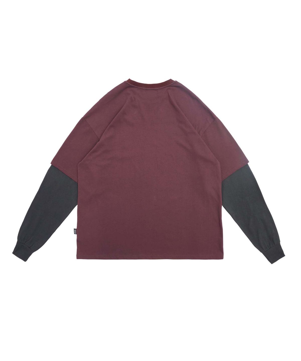 믹쓰제이(MIXXJ) BAT LAYERED LONG SLEEVE (BURGUNDY)