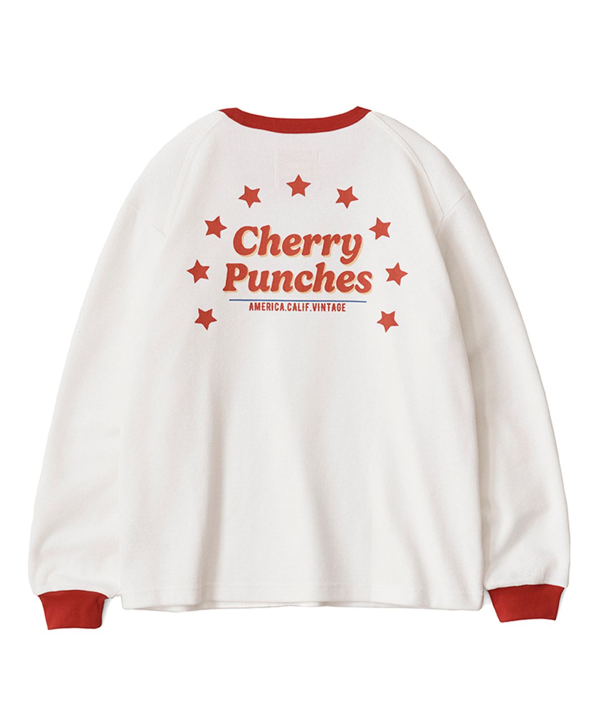 체리 펀치스(CHERRY PUNCHES) 와플 롱슬리브 티셔츠 (오프화이트)