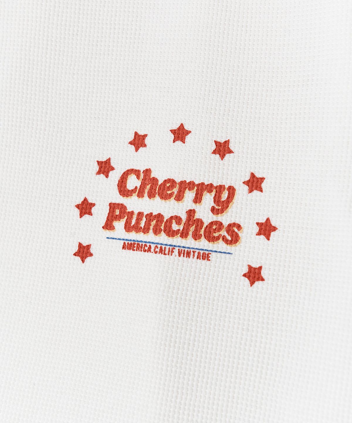 체리 펀치스(CHERRY PUNCHES) 와플 롱슬리브 티셔츠 (오프화이트)