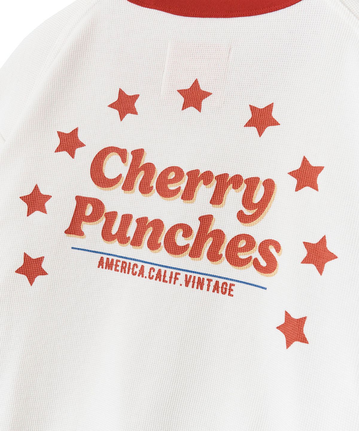체리 펀치스(CHERRY PUNCHES) 와플 롱슬리브 티셔츠 (오프화이트)