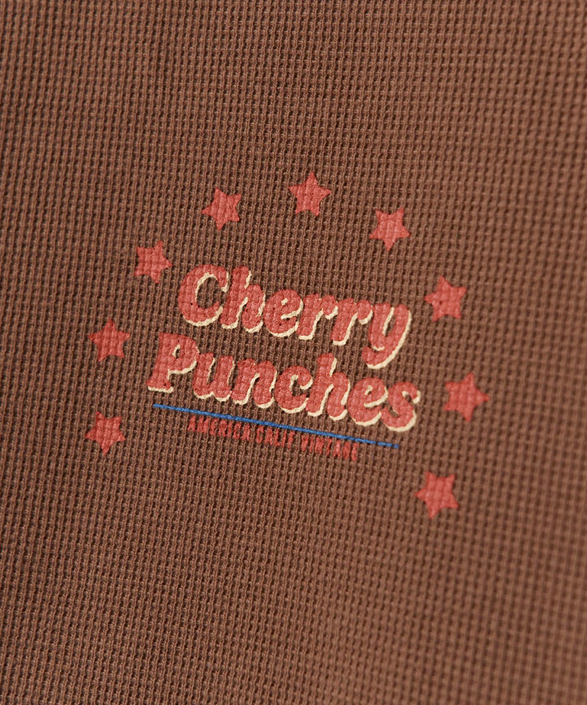 체리 펀치스(CHERRY PUNCHES) 와플 롱슬리브 티셔츠 (브라운)