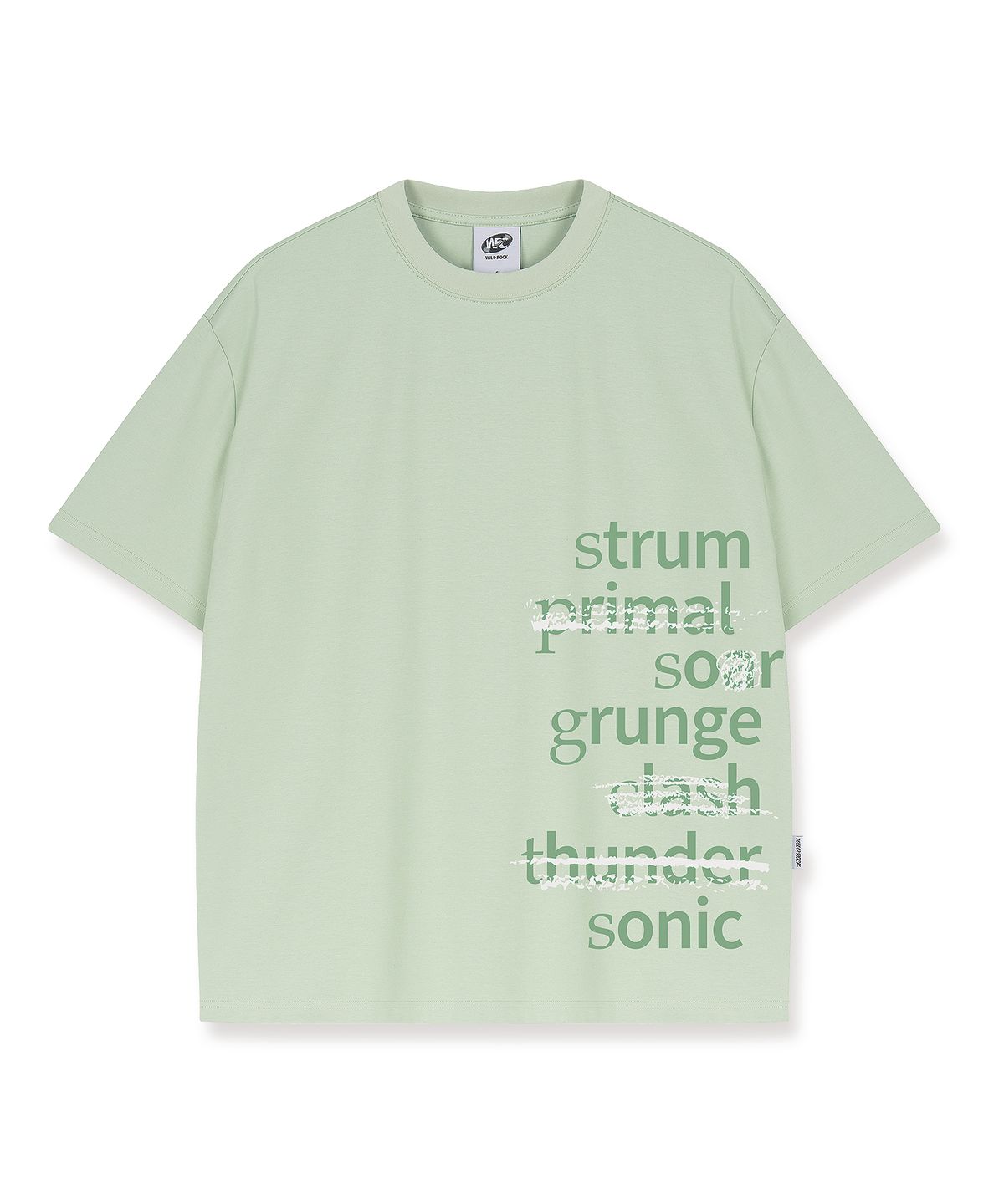 와일드락(WILDROCK) Side Lettering High tension Overfit half T-shirts