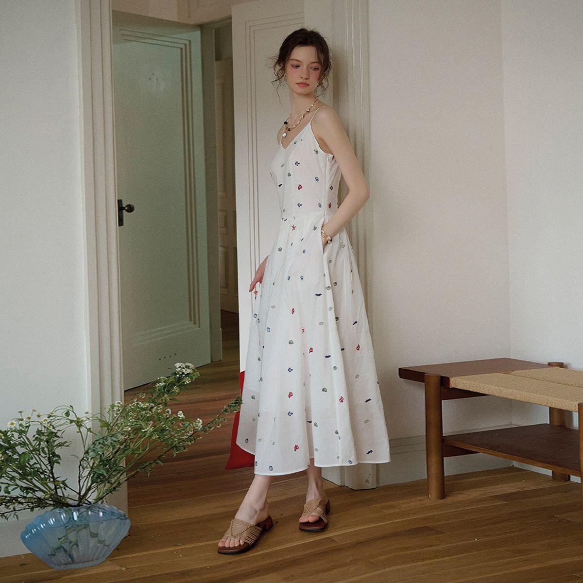 심플레트로(SIMPLE RETRO) SR_Thin resort slip dress