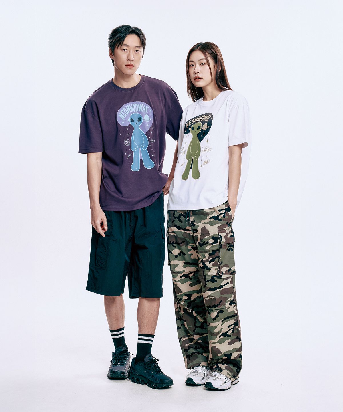 와일드락(WILDROCK) 너 뭐 돼 우주 소프트 하이텐션 오버핏 반팔 티셔츠