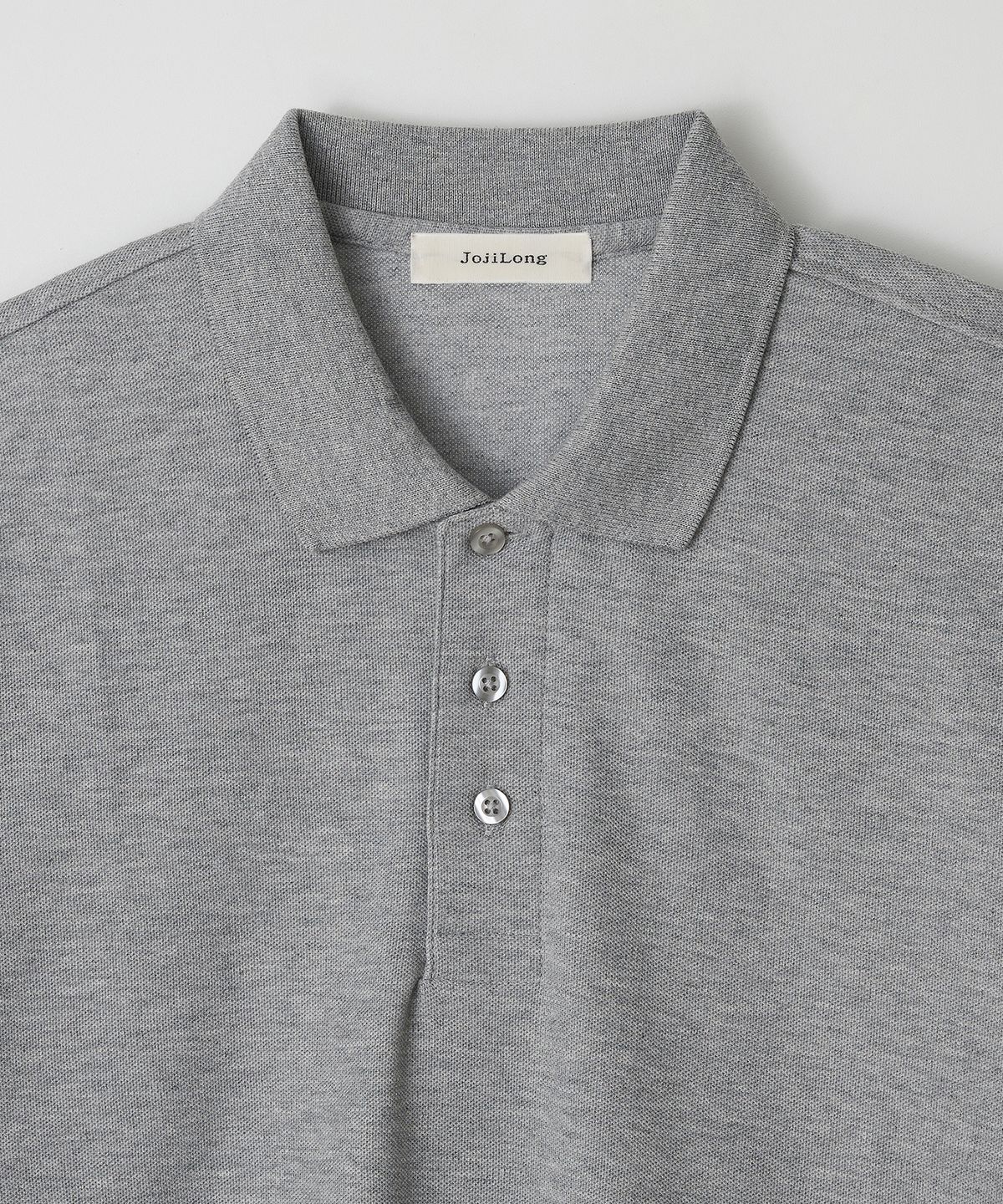 조질롱(JOJILONG) JN156 Pique Three Button Polo T-Shirt - MELLANGE GREY