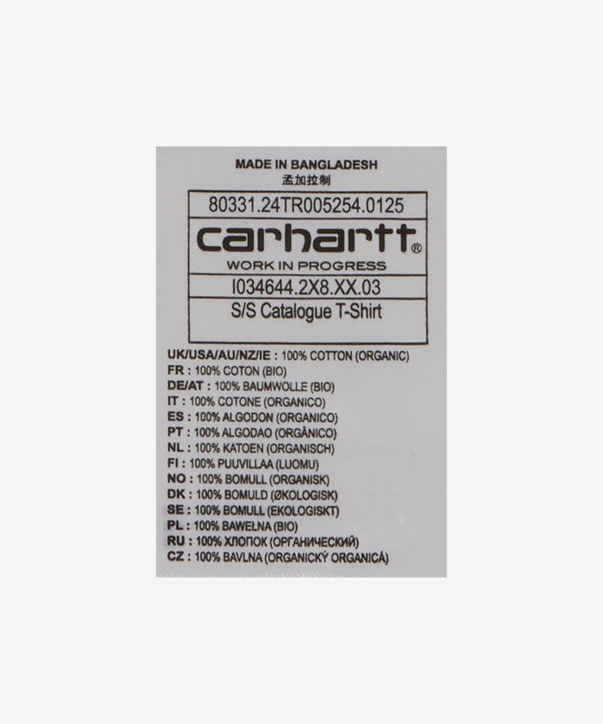 칼하트(CARHARTT) 카탈로그 반소매 티셔츠 - 블랙 / I0346442X8XX