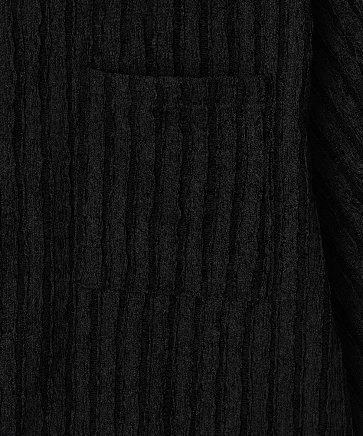 조질롱(JOJILONG) JN160 Crochet Open Collar 1/2 Shirt - BLACK