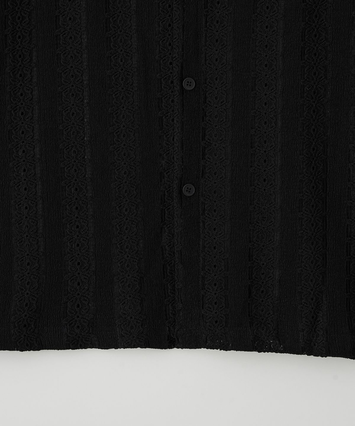 조질롱(JOJILONG) JN161 Crochet Ethnic 1/2 Shirt - BLACK