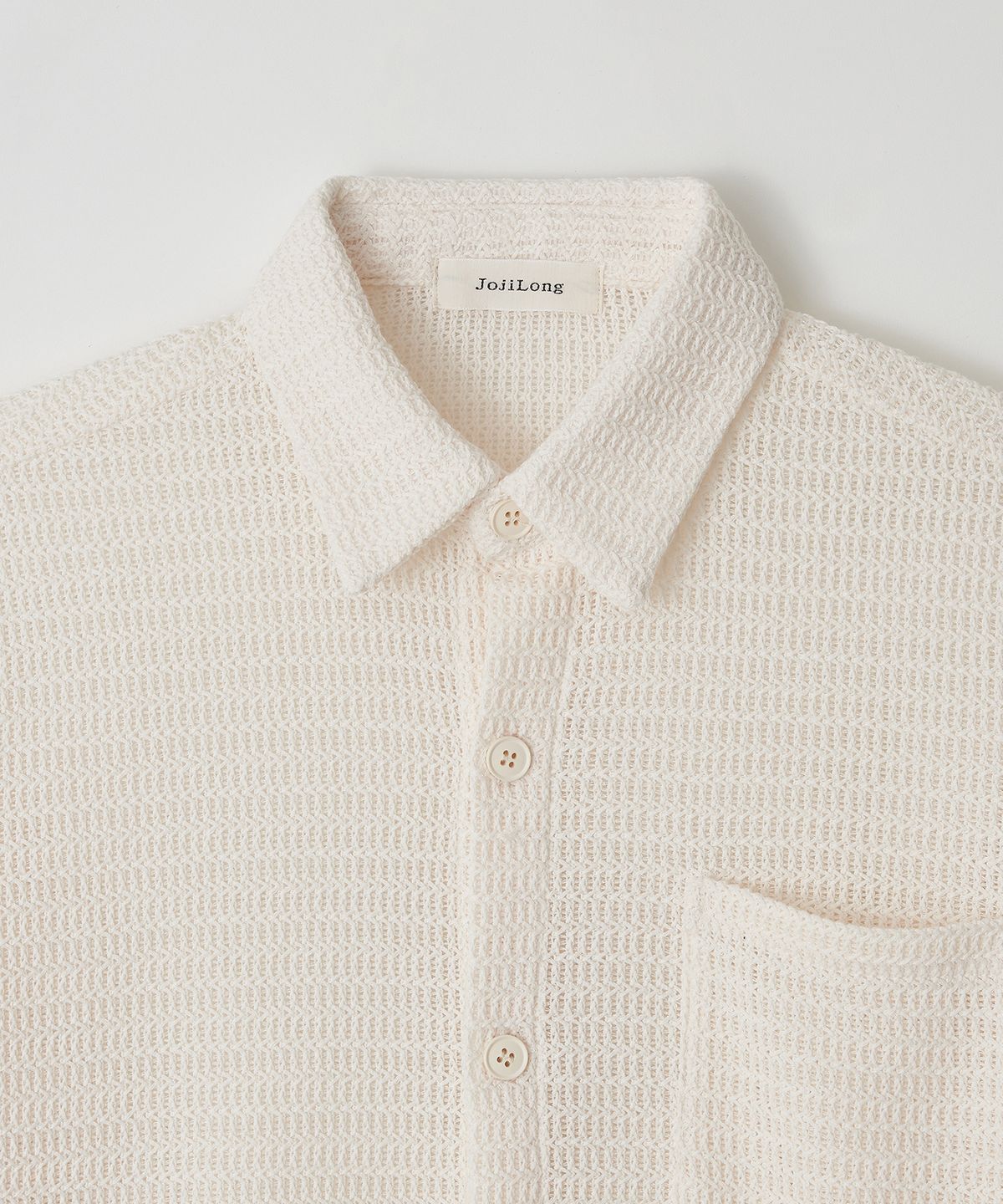 조질롱(JOJILONG) JN162 Crochet Nep 1/2 Shirt - BEIGE