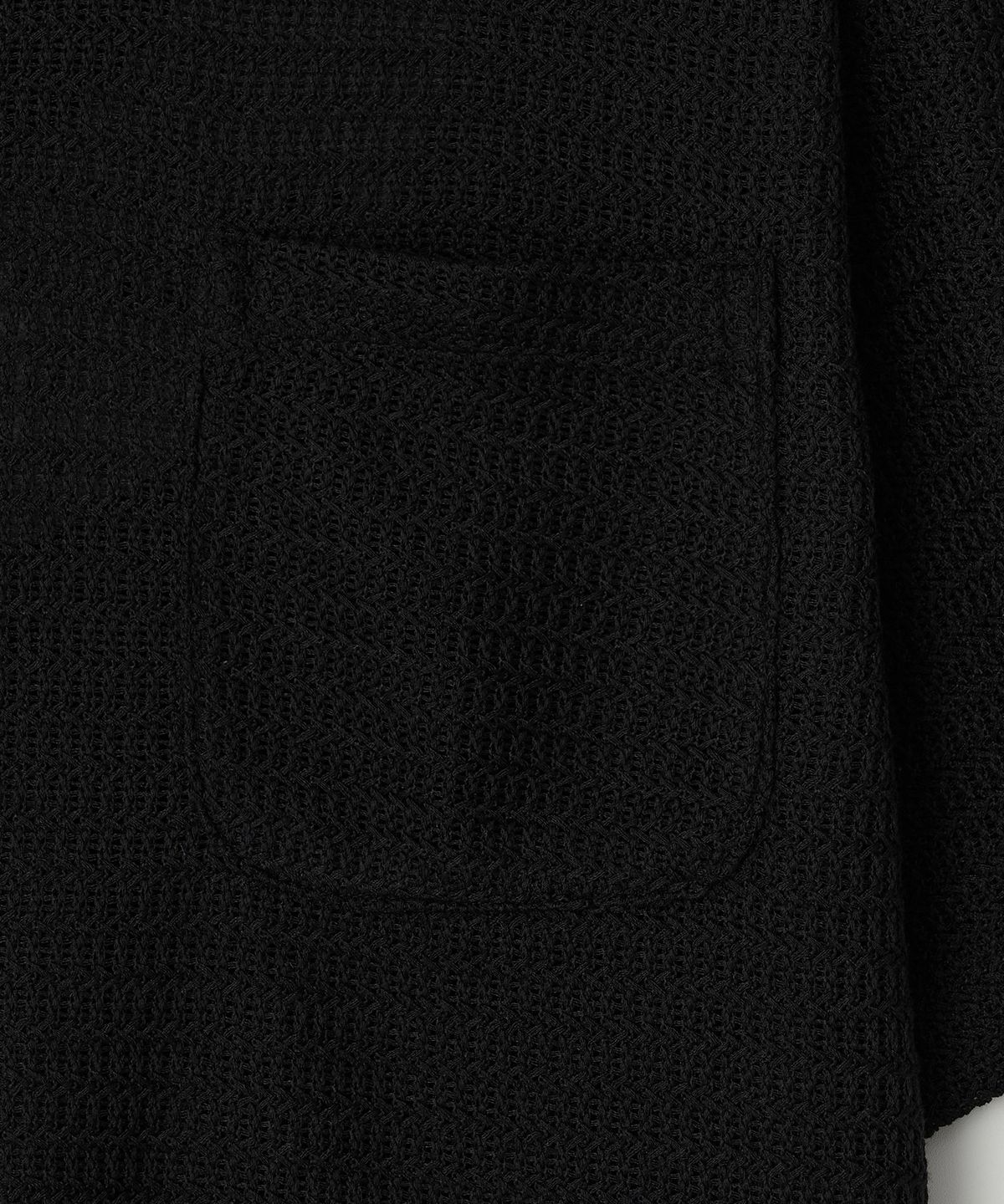 조질롱(JOJILONG) JN162 Crochet Nep 1/2 Shirt - BLACK