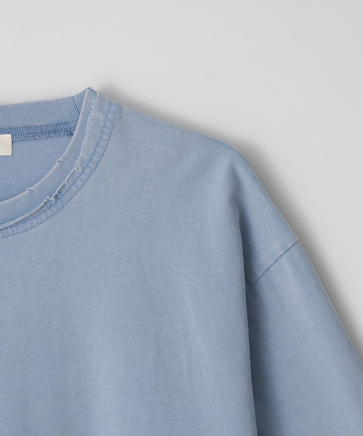 조질롱(JOJILONG) JN103 Distress Old T-Shirt - SKY BLUE