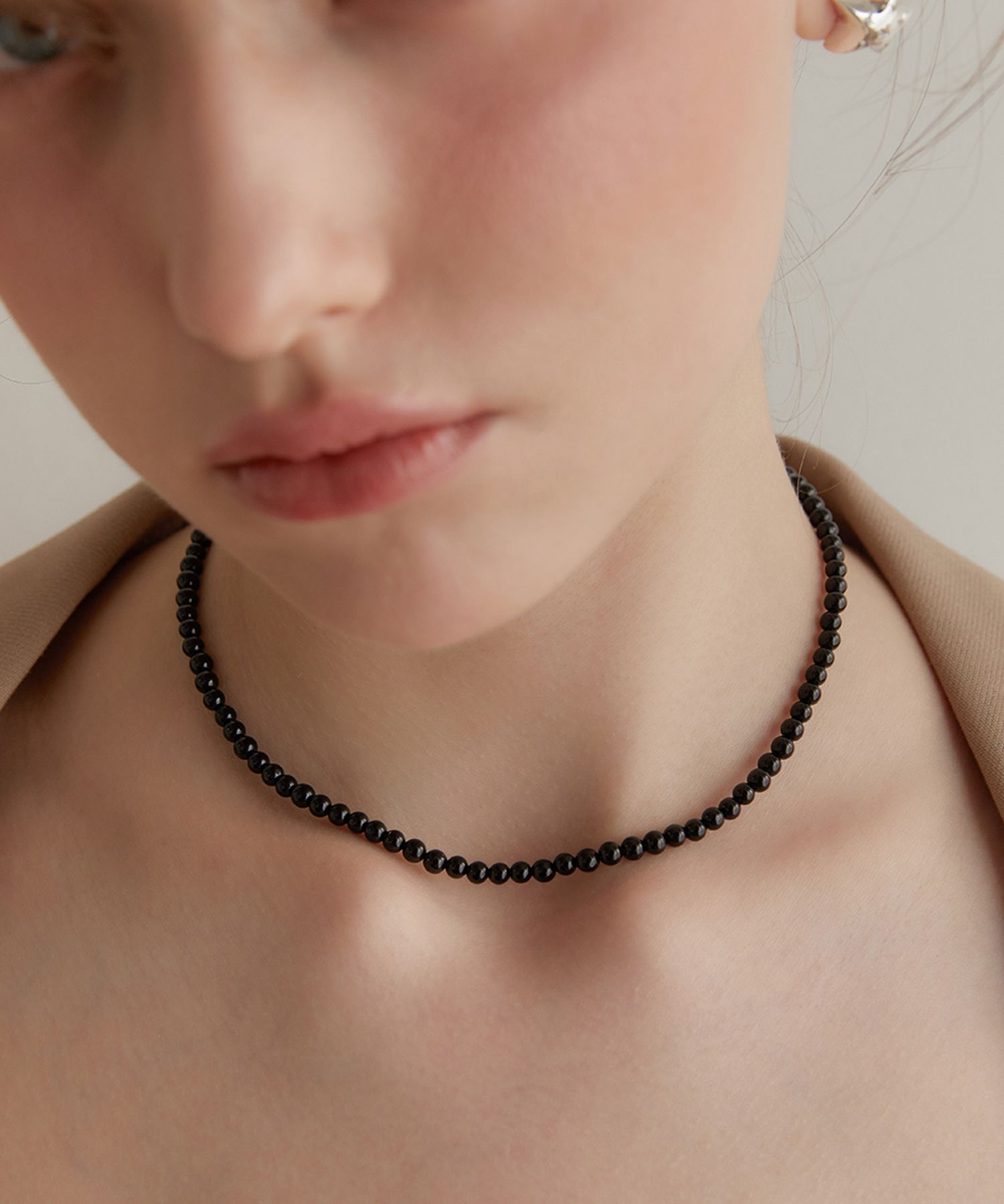 MUSINSA | TATIANA (Silver 925) Onyx Candy Ball Necklace