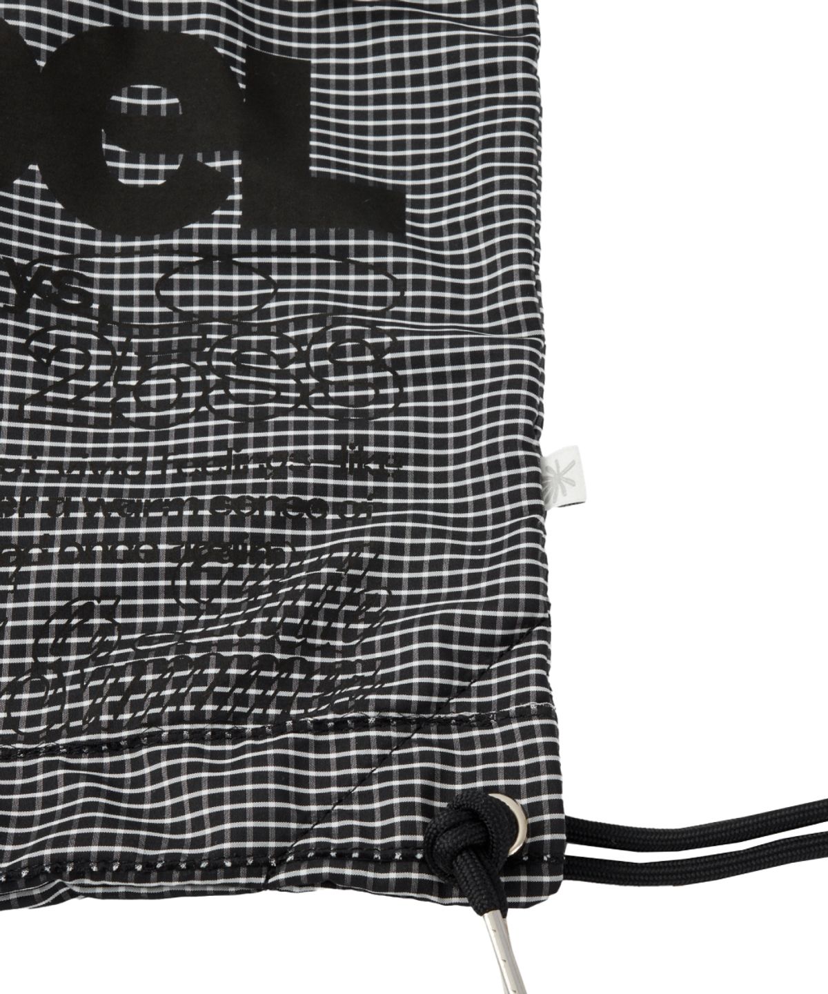 단델(DANDEL) DD check symbol gym sack string bag (CHK BLACK)