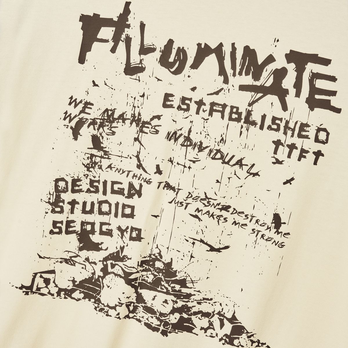 필루미네이트(FILLUMINATE) 메스 래글런 티셔츠-브라운