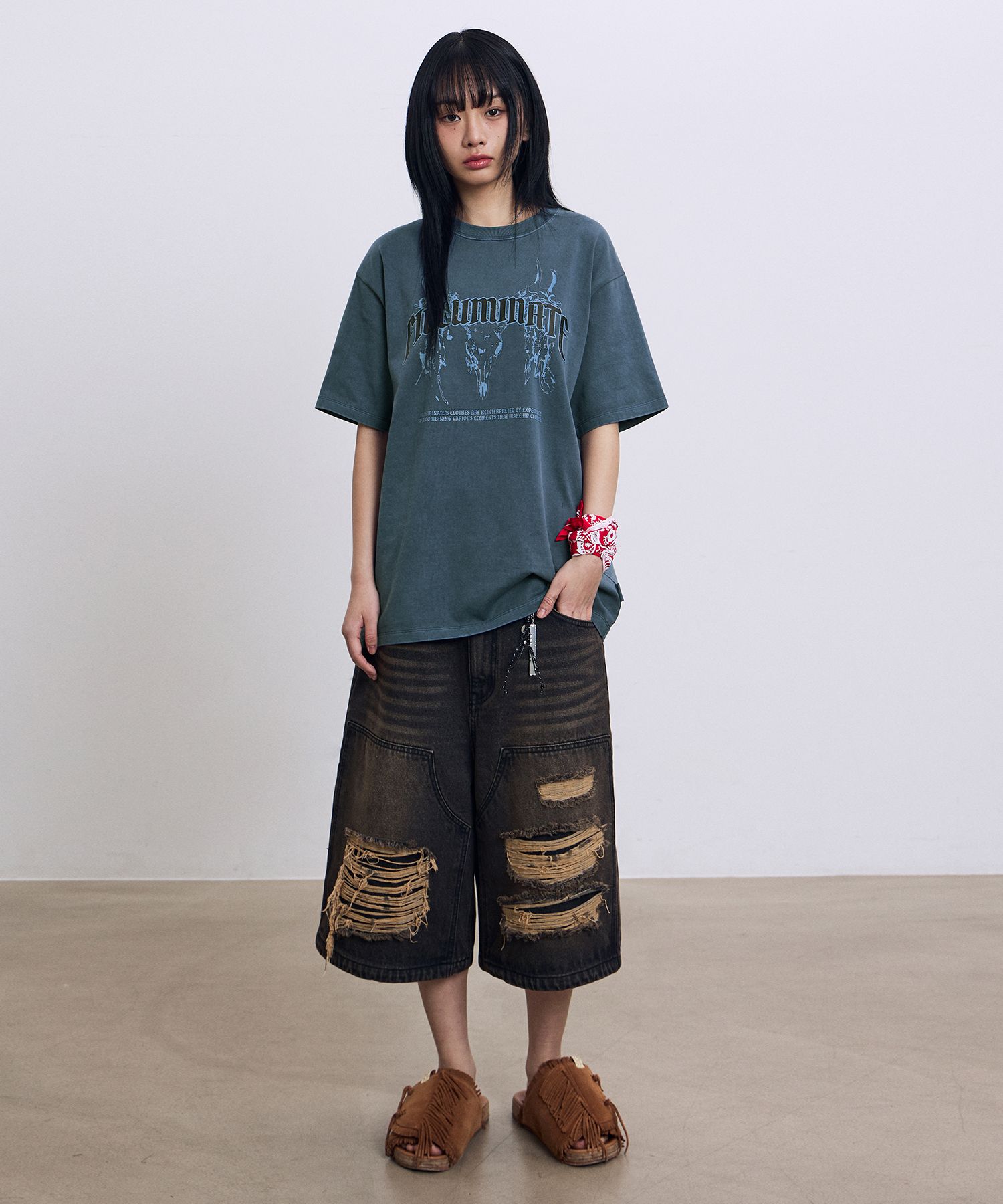 Tシャツ・カットソー [FILLUMINATE] Zodiac graphic T-shirt MUSINSA | FILLUMINATE Zodiac Graphic Tee-Navy
