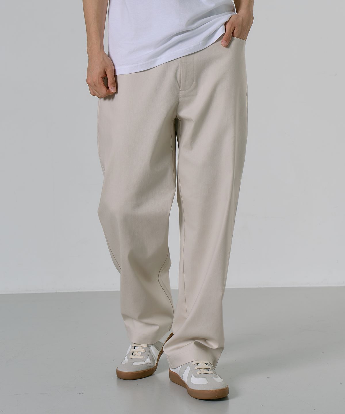 엘엑스티(LXT) For Summer 세미 와이드 냉감 코튼 치노 팬츠 [Beige]