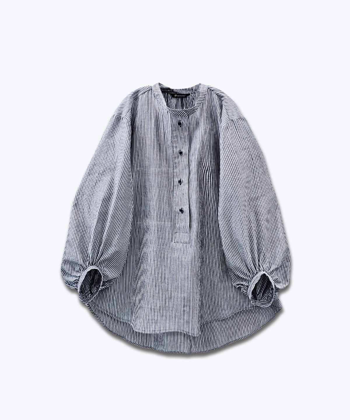 루아(RUA) 더블칠팔구 25 ss 핀 스트라이프 셔츠 ( 블랙 / 블루 ) 2컬러