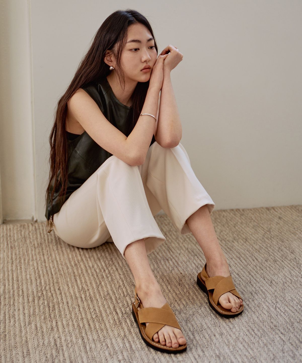 예루살렘 샌들(JERUSALEM SANDALS) 92BNN ELAN BUCKLE-TAN (엘란 버클)