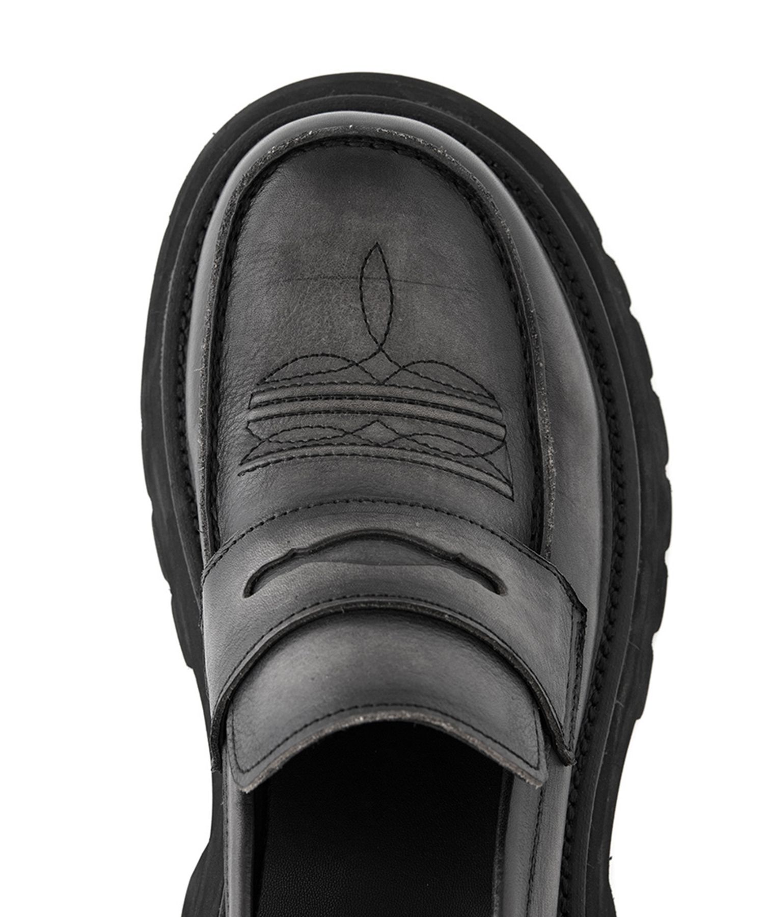MUSINSA | DNSR Mammoth Western Horseleather Loafer Black