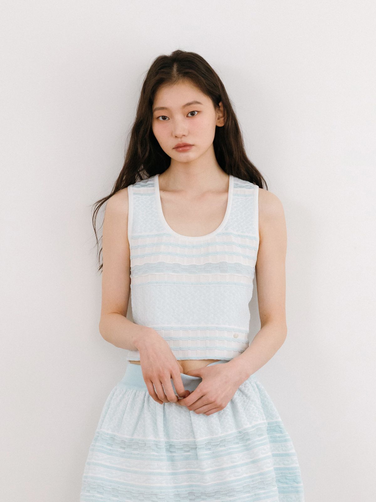 틴닛(TINKNIT) 투톤 자카트 니트나시_민트