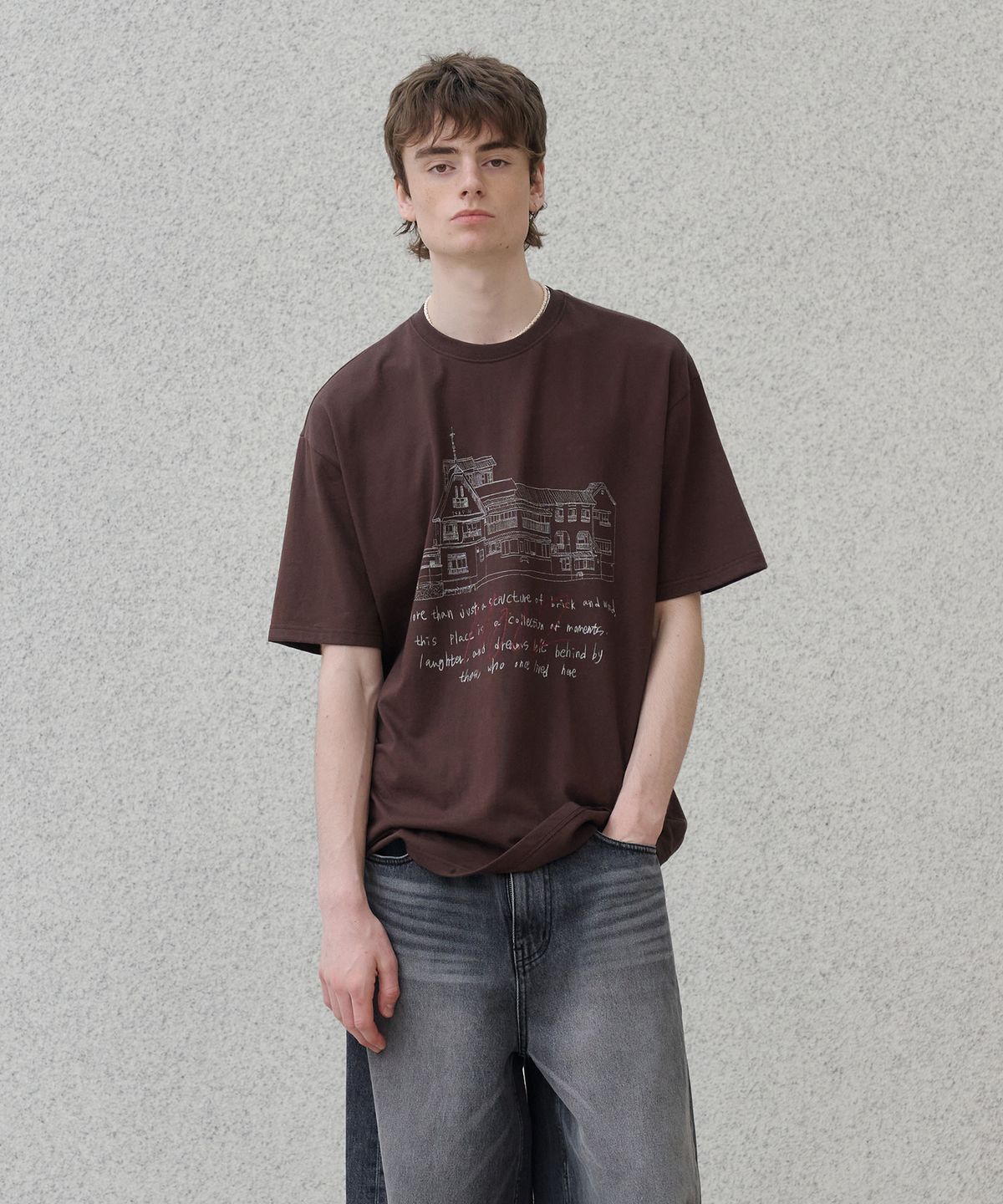 노운(NOUN) mood t-shirts (brown)