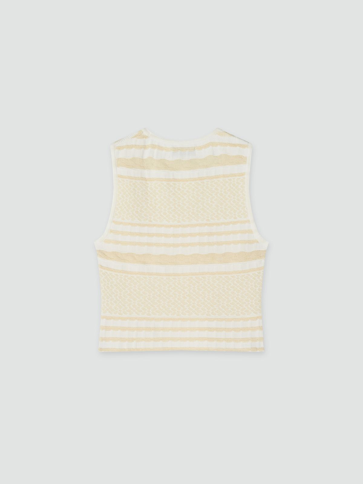틴닛(TINKNIT) 투톤 자카드 니트나시_라이트옐로우