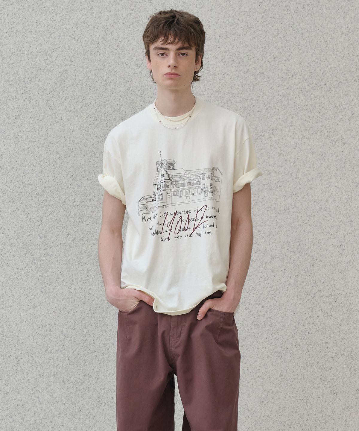 노운(NOUN) mood t-shirts (cream)