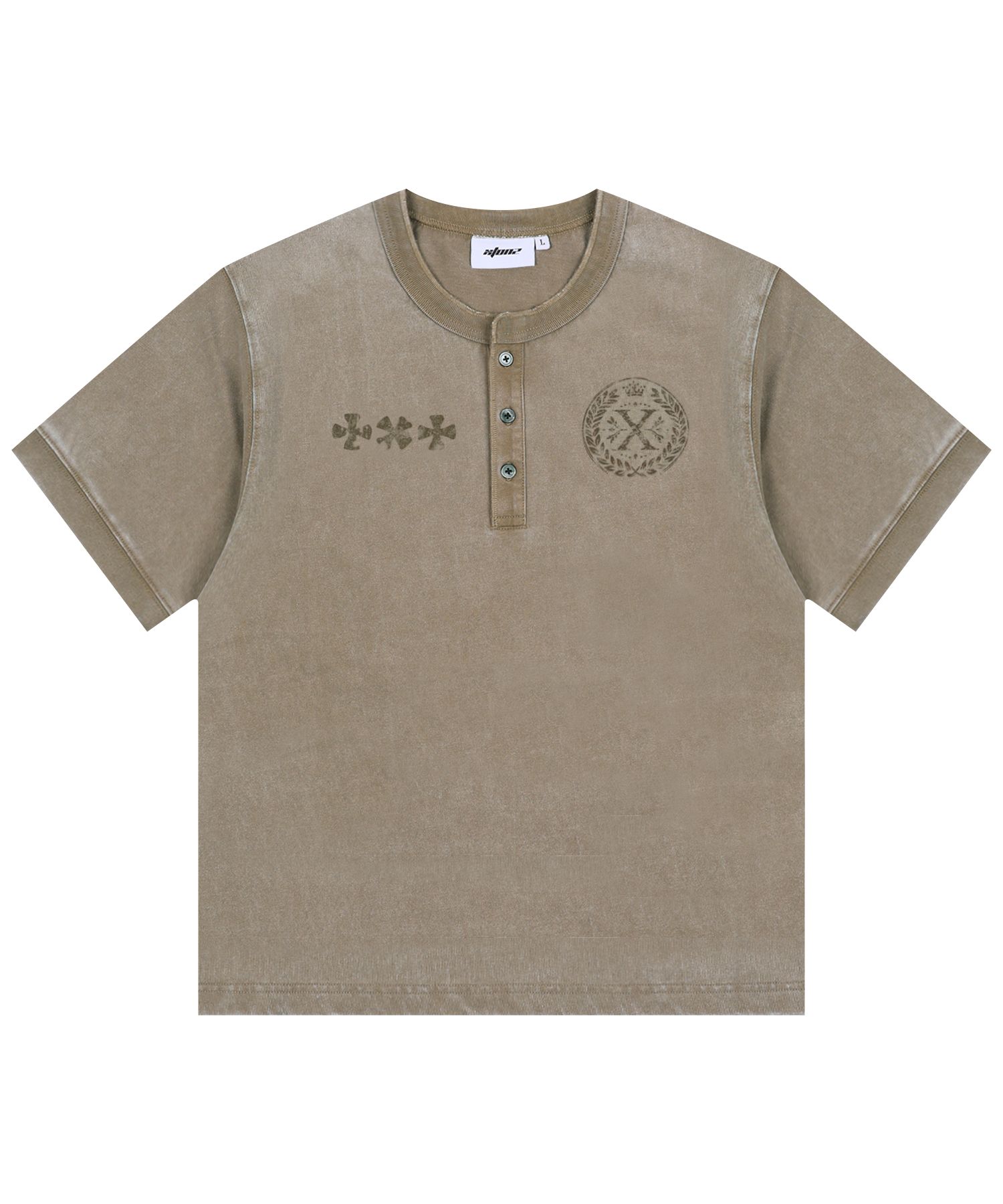 MUSINSA公式 | XTONZ XTT141 Clover Vintage Washing Henley