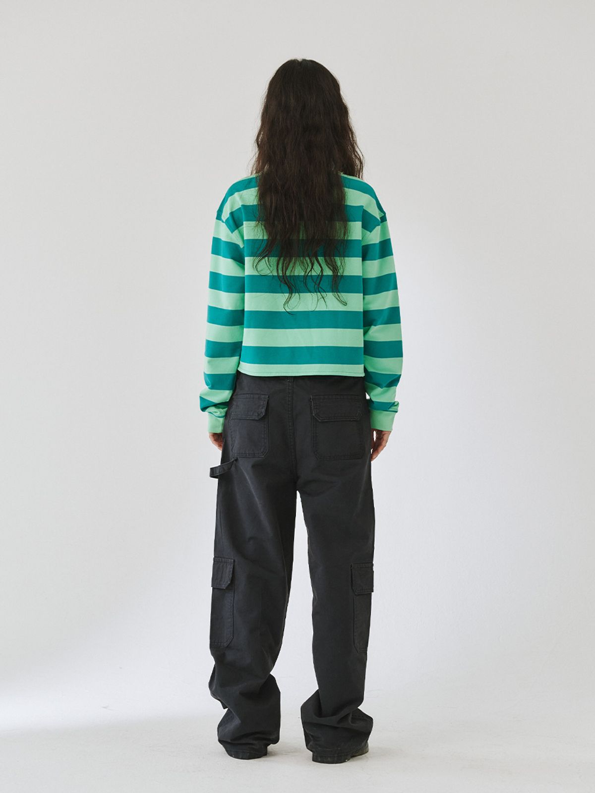 플리즈프로젝트(PLZPROJECT) CROP RUGBY T- SHIRT, GREEN