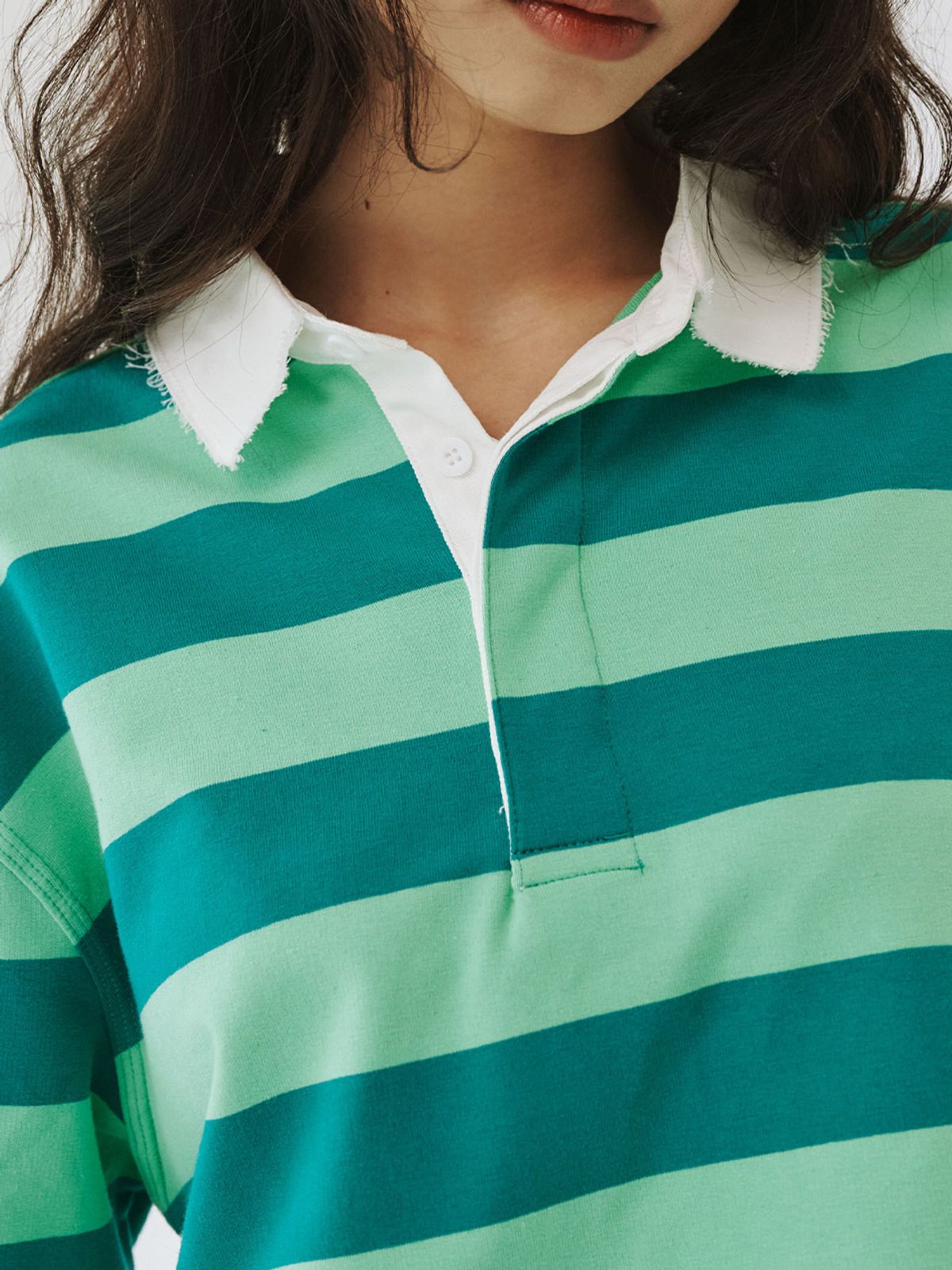 플리즈프로젝트(PLZPROJECT) CROP RUGBY T- SHIRT, GREEN