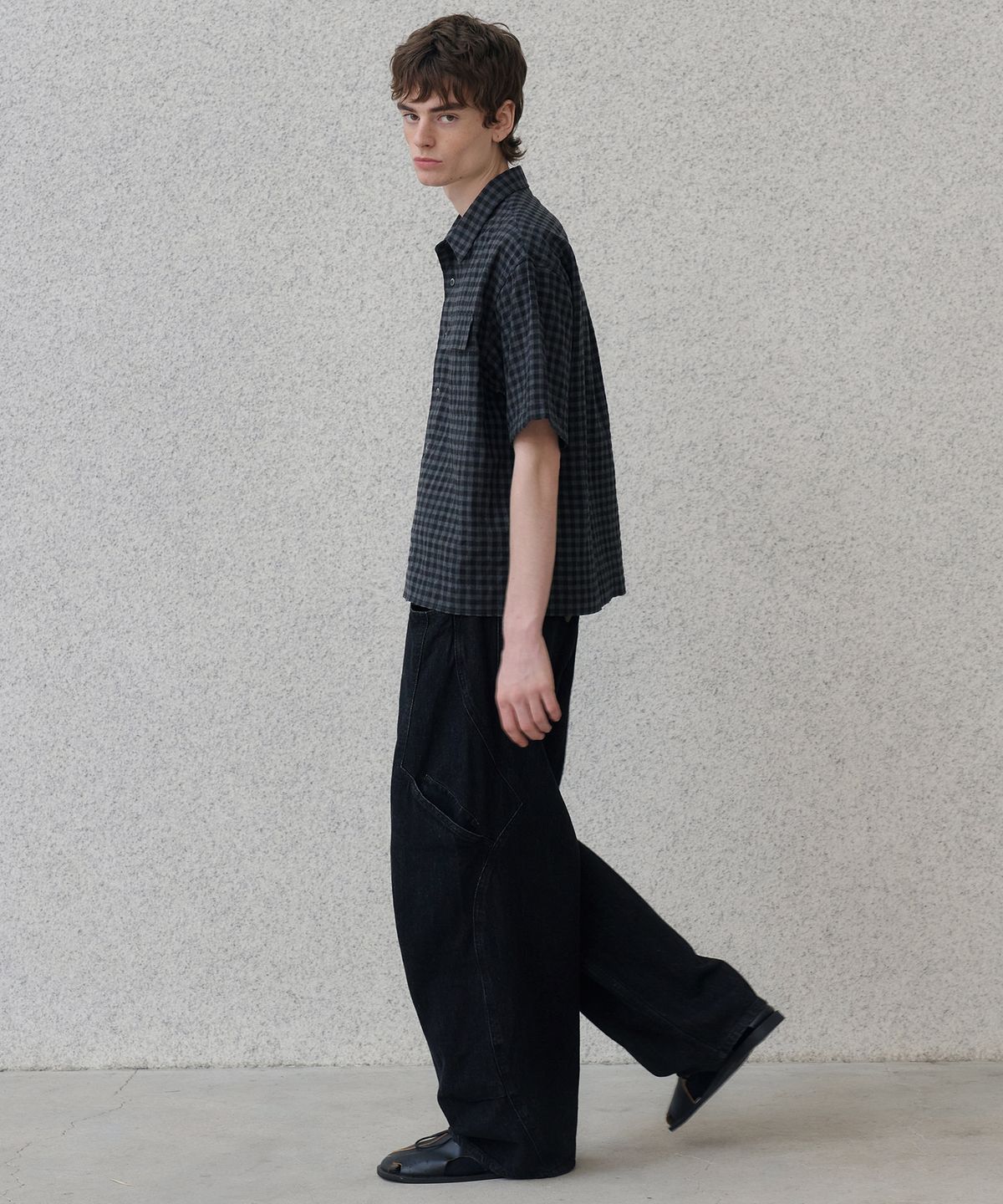 노운(NOUN) side line cargo denim pants (black)