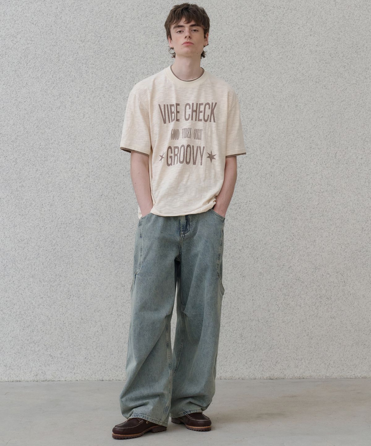 노운(NOUN) side line cargo denim pants (light blue)