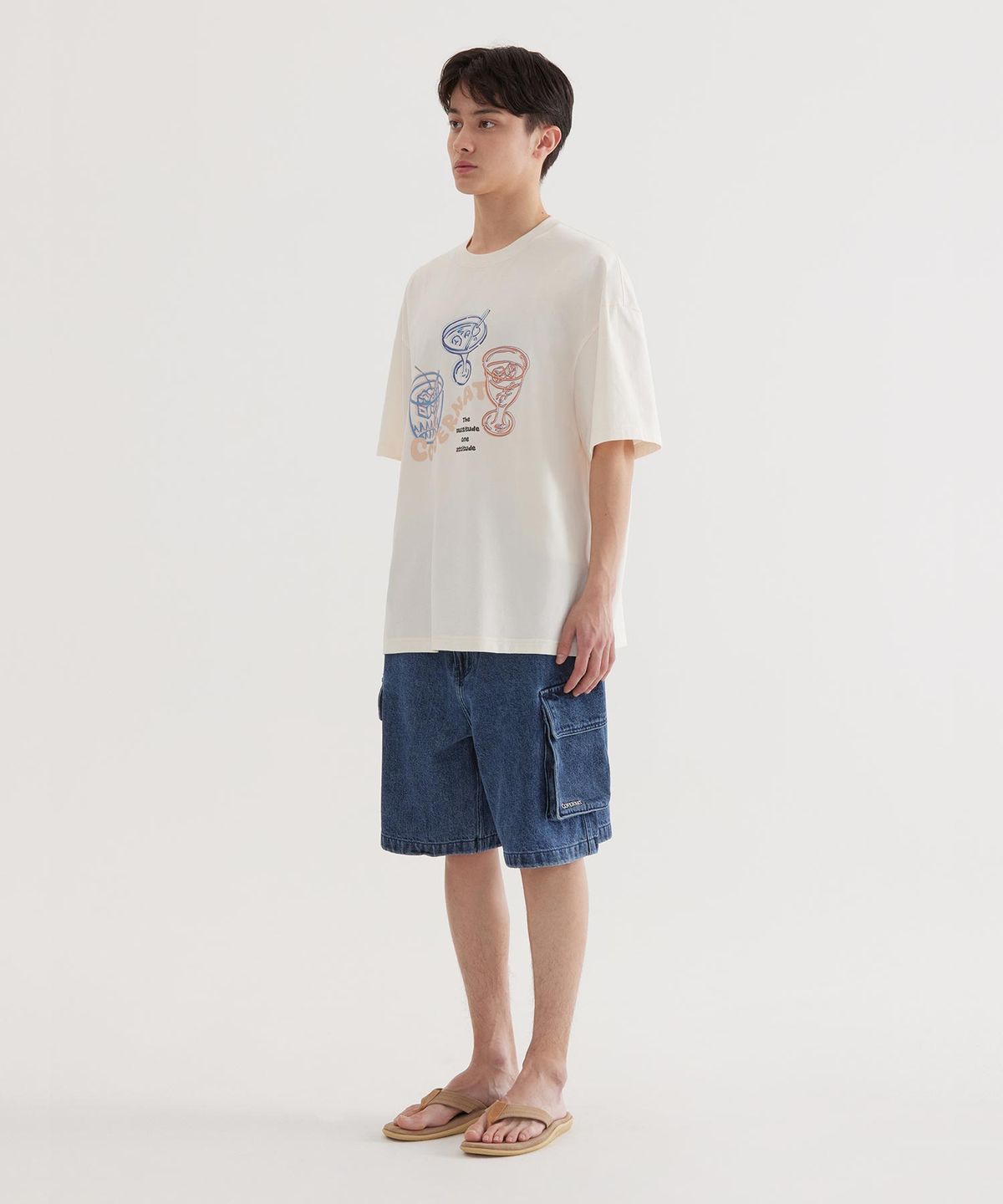 커버낫(COVERNAT) 데님 카고 쇼츠 Blue