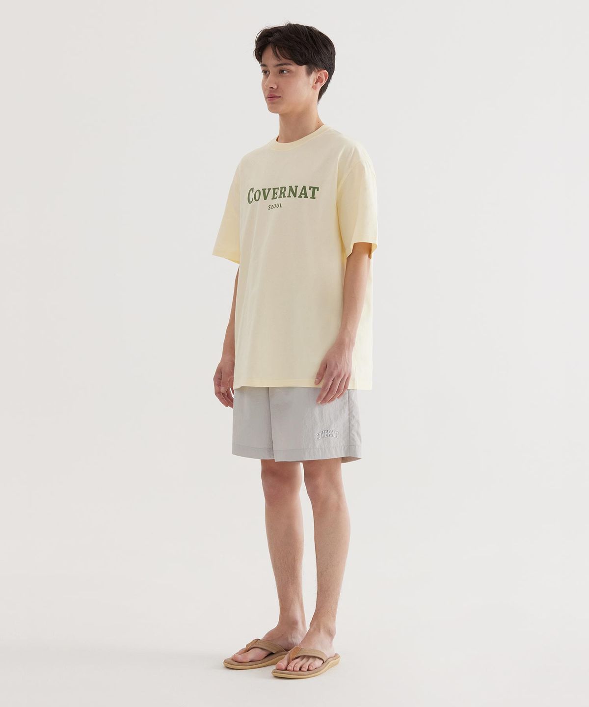 커버낫(COVERNAT) 레귤러 이지 나일론 쇼츠 Light Gray