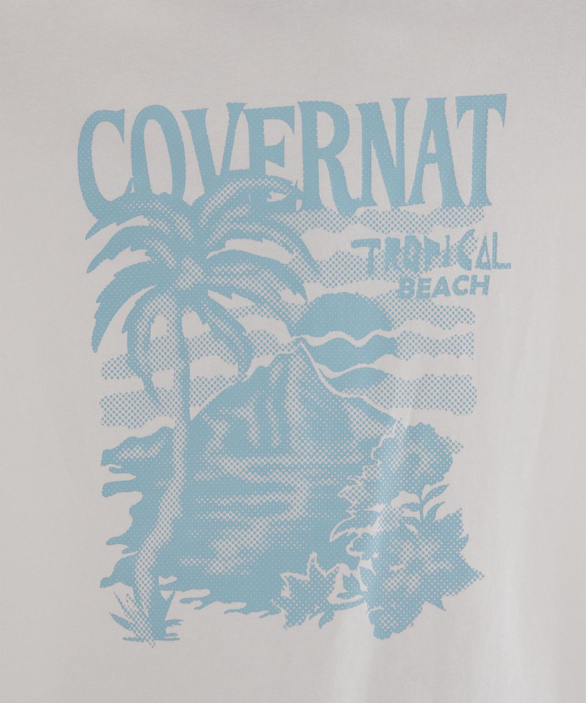 커버낫(COVERNAT) 쿨 코튼 선셋 트로피컬 그래픽 티셔츠 White