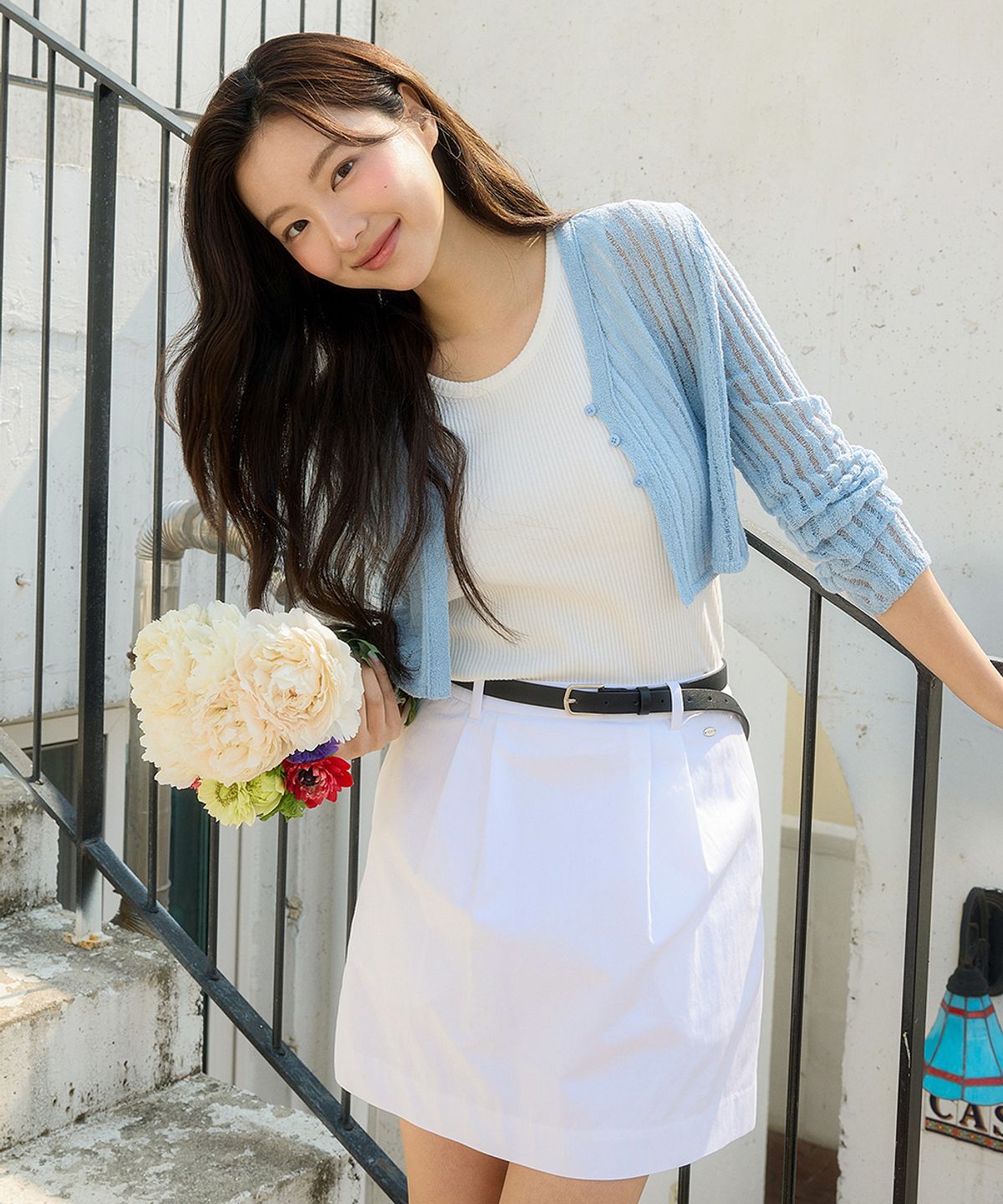 올리브 데 올리브(OLIVE DES OLIVE) 턱장식 A라인 미니스커트 OW5MS4480