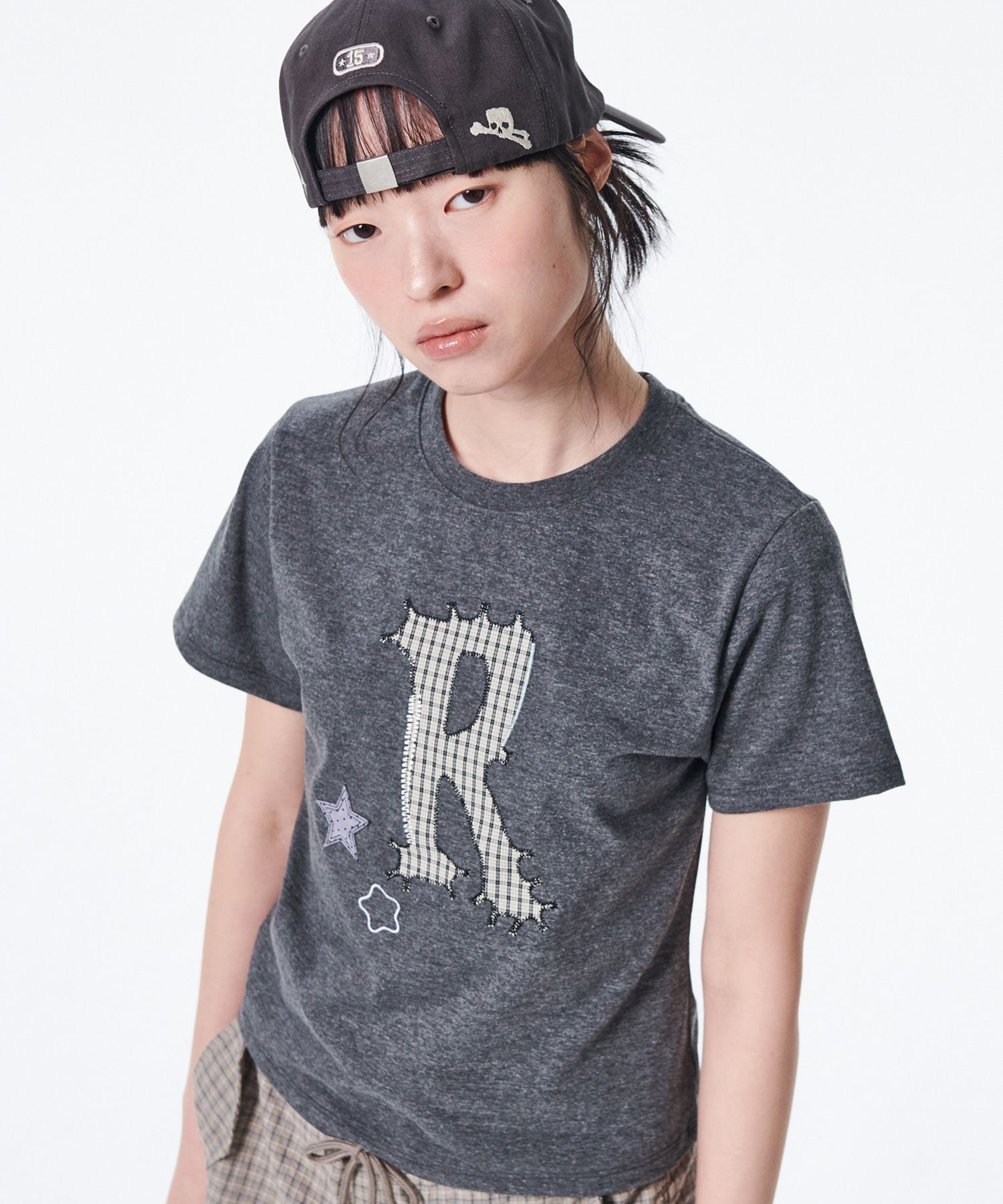 【runningHIGH】25ss APPLIQUE LOGO T-SHIRT MUSINSA | RUNNING HIGH Applique Logo H/S Tee [Charcoal]