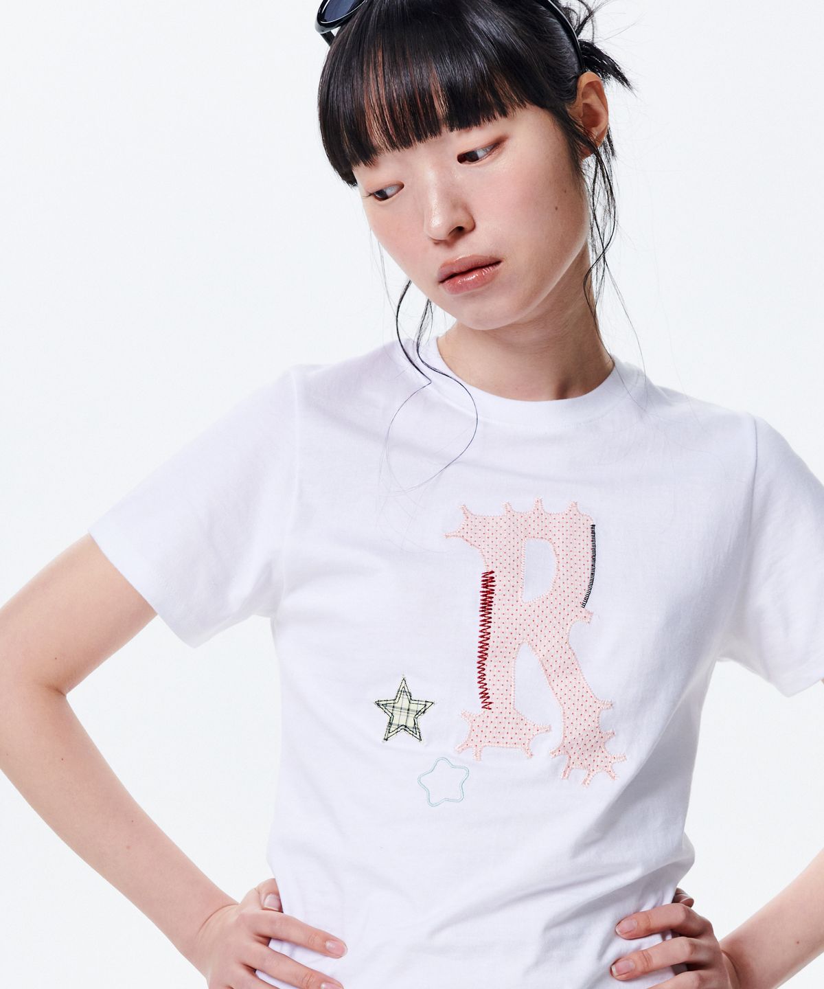 러닝하이(RUNNINGHIGH) 아플리케 로고 H/S 티 [화이트]