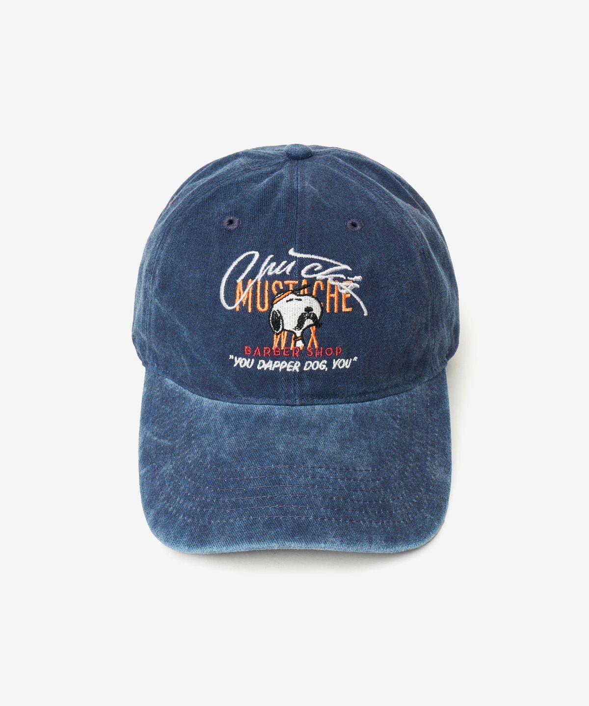브이투(VTWO) 머스태쉬 스누피 스톤 워시드 볼캡 (NAVY)