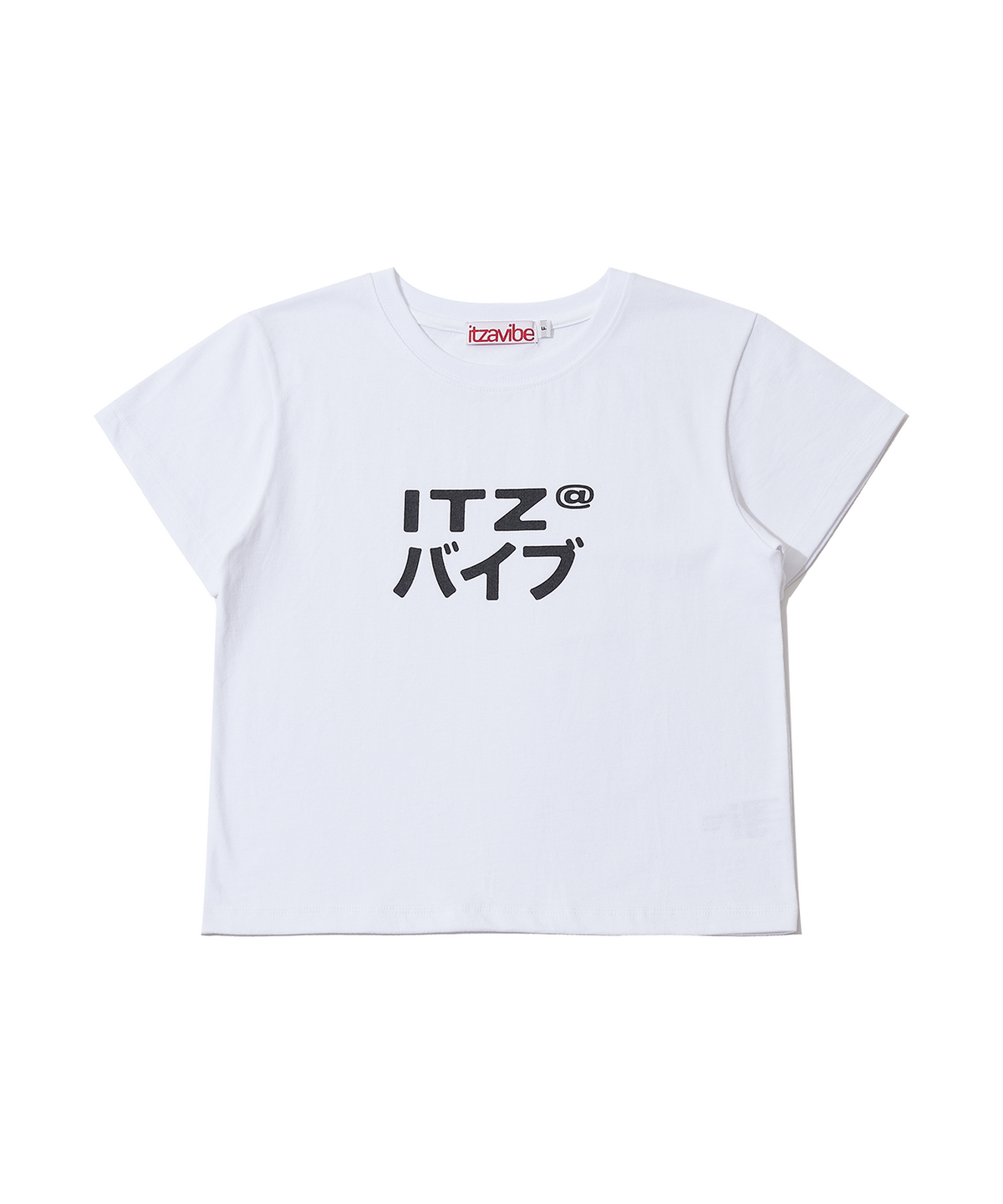 잇자바이브(ITZAVIBE) MIX LOGO CROP T SHIRT - WHITE
