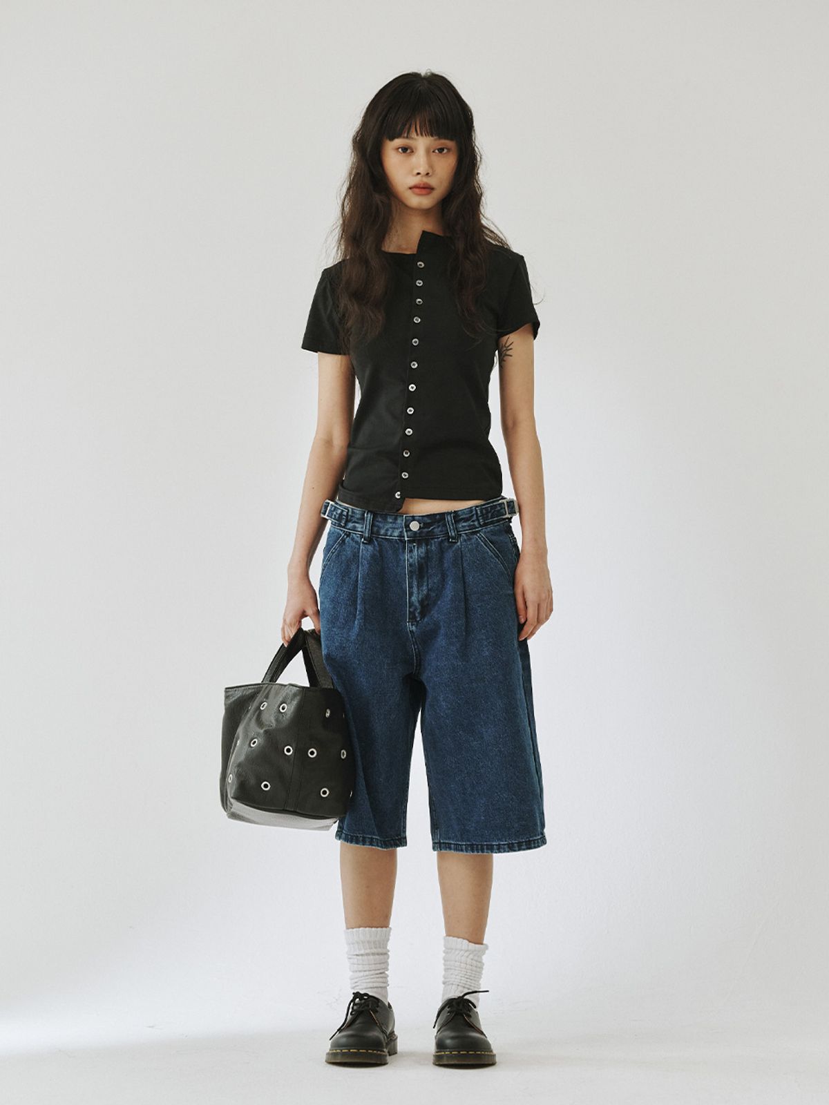 플리즈프로젝트(PLZPROJECT) SIDE ADJUST BERMUDA SHORTS, BLUE